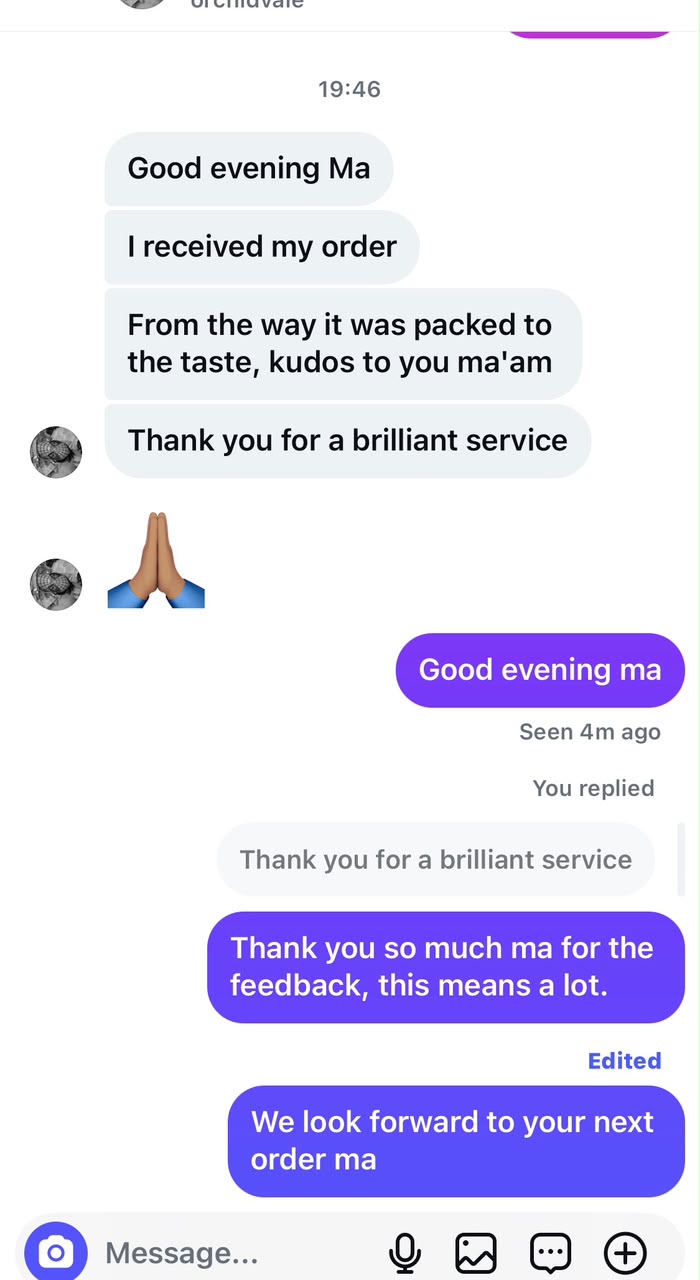 WhatsApp Customer Review 2 - Swallow Republic Lagos