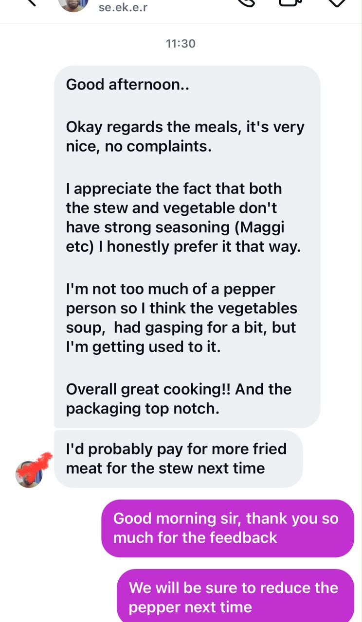 WhatsApp Customer Review 3 - Swallow Republic Lagos