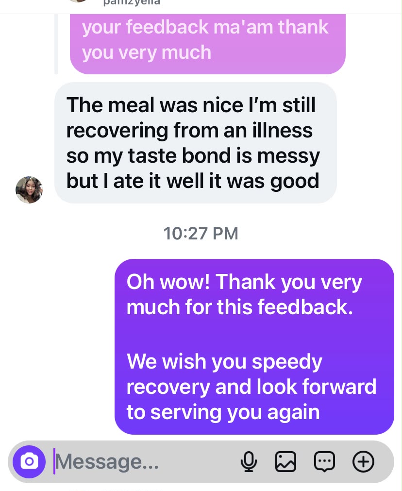 WhatsApp Customer Review 4 - Swallow Republic Lagos