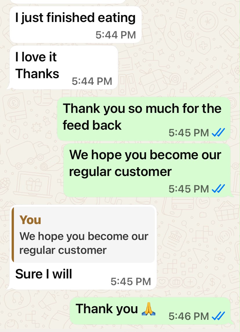 WhatsApp Customer Review 11 - Swallow Republic Lagos