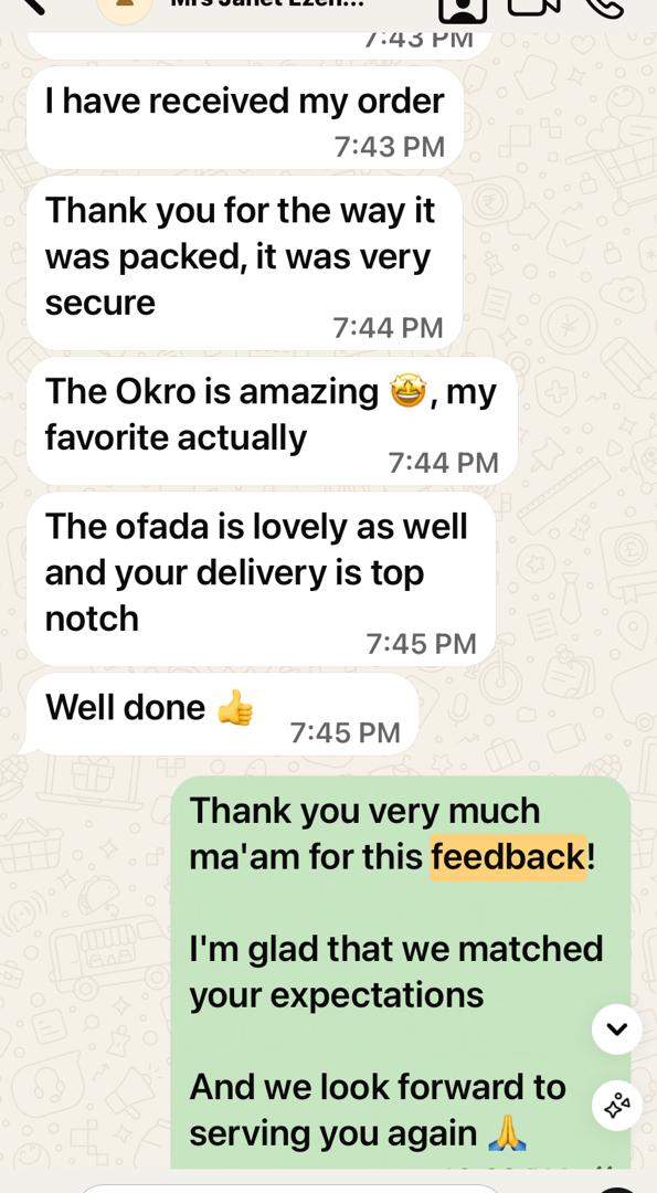 WhatsApp Customer Review 10 - Swallow Republic Lagos