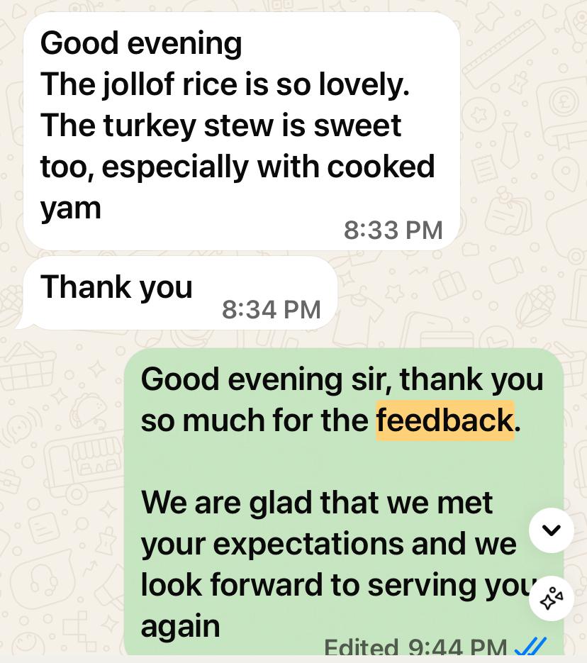 WhatsApp Customer Review 8 - Swallow Republic Lagos